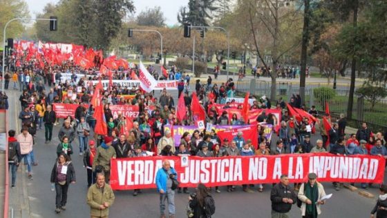 Repressão no Chile sobre sindicalistas e outros manifestantes